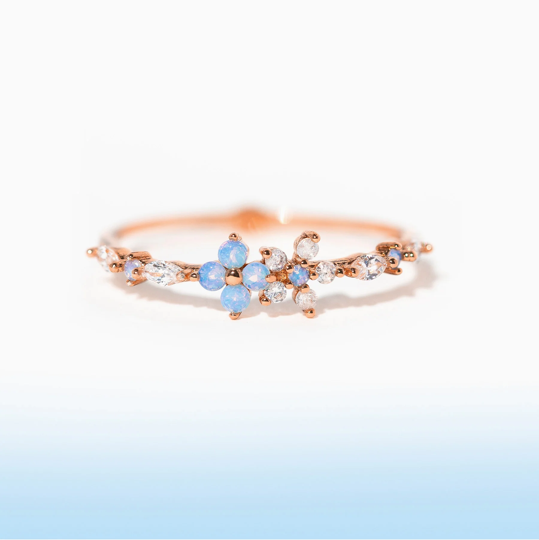 Blue Blossom Garden Ring - Image 3