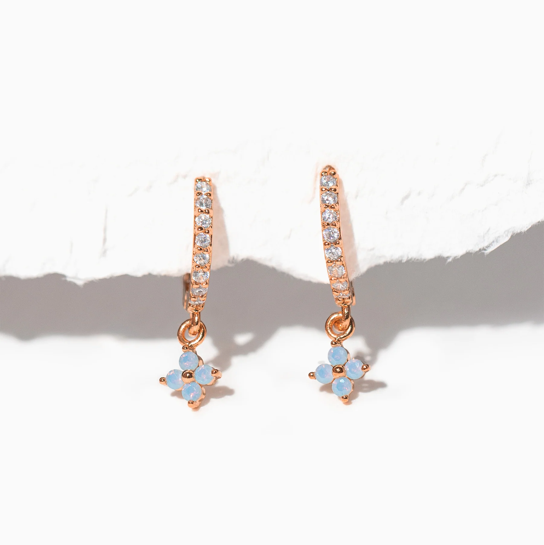 Blue Blossom Love Dangle Hoops - Image 4