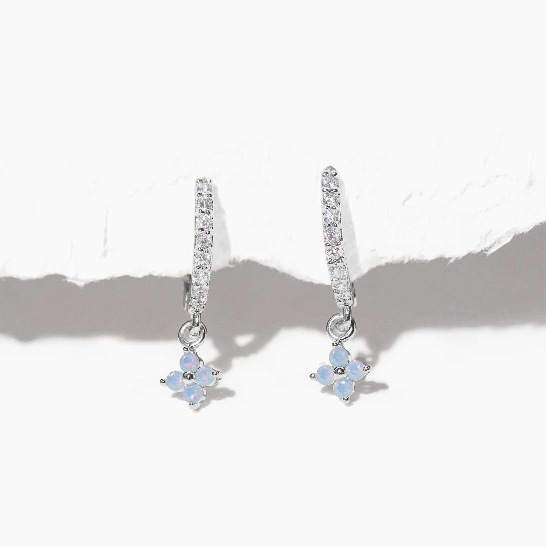 Blue Blossom Love Dangle Hoops - Image 5