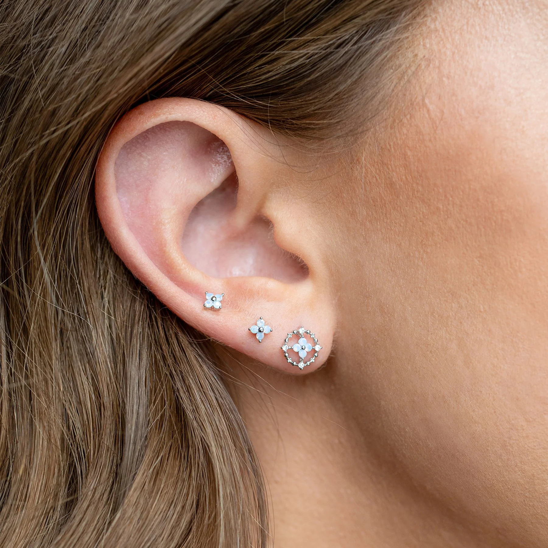 Blue Blossom Piercing Style Earring - Image 7