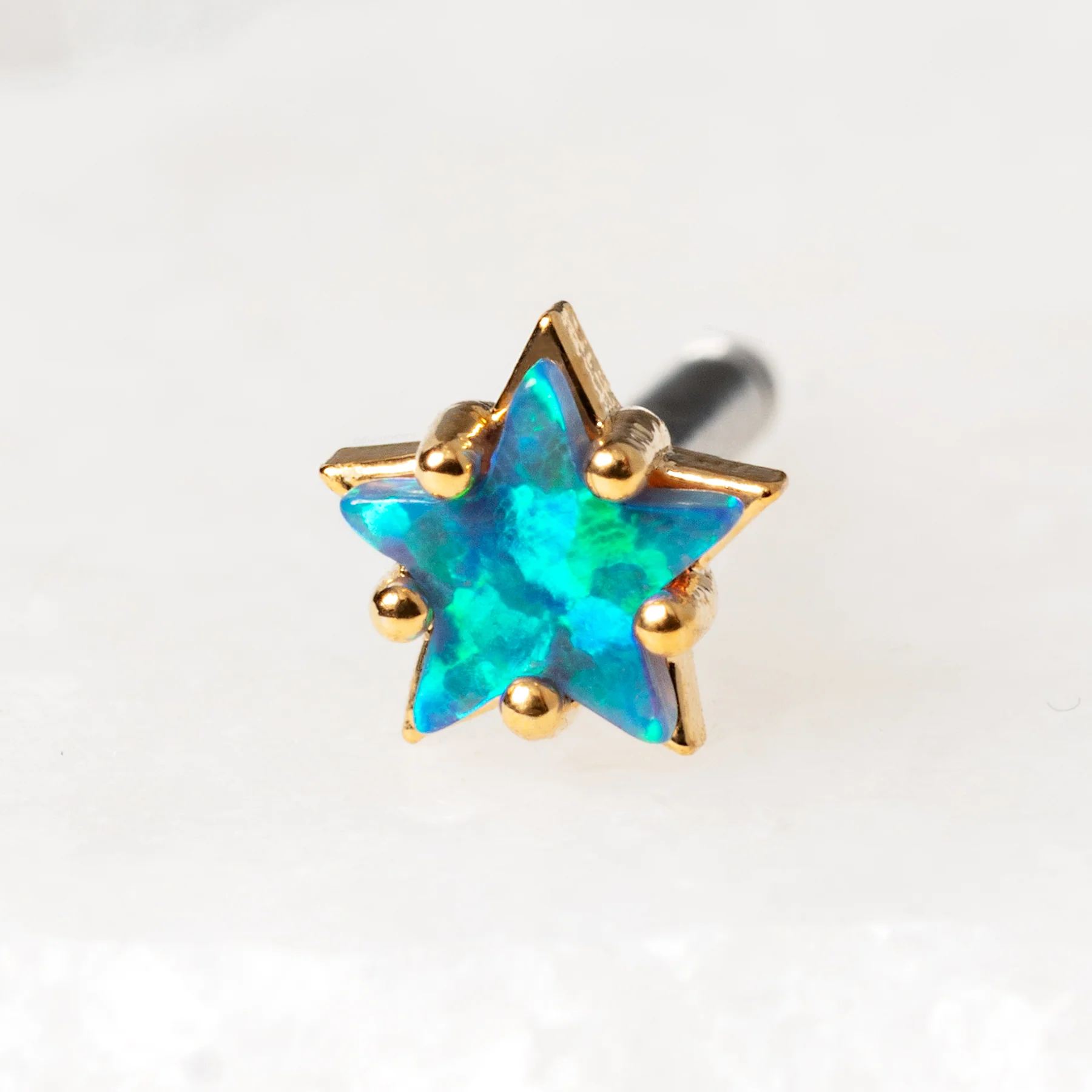 Blue Opal Star Piercing Style Earring - Image 3