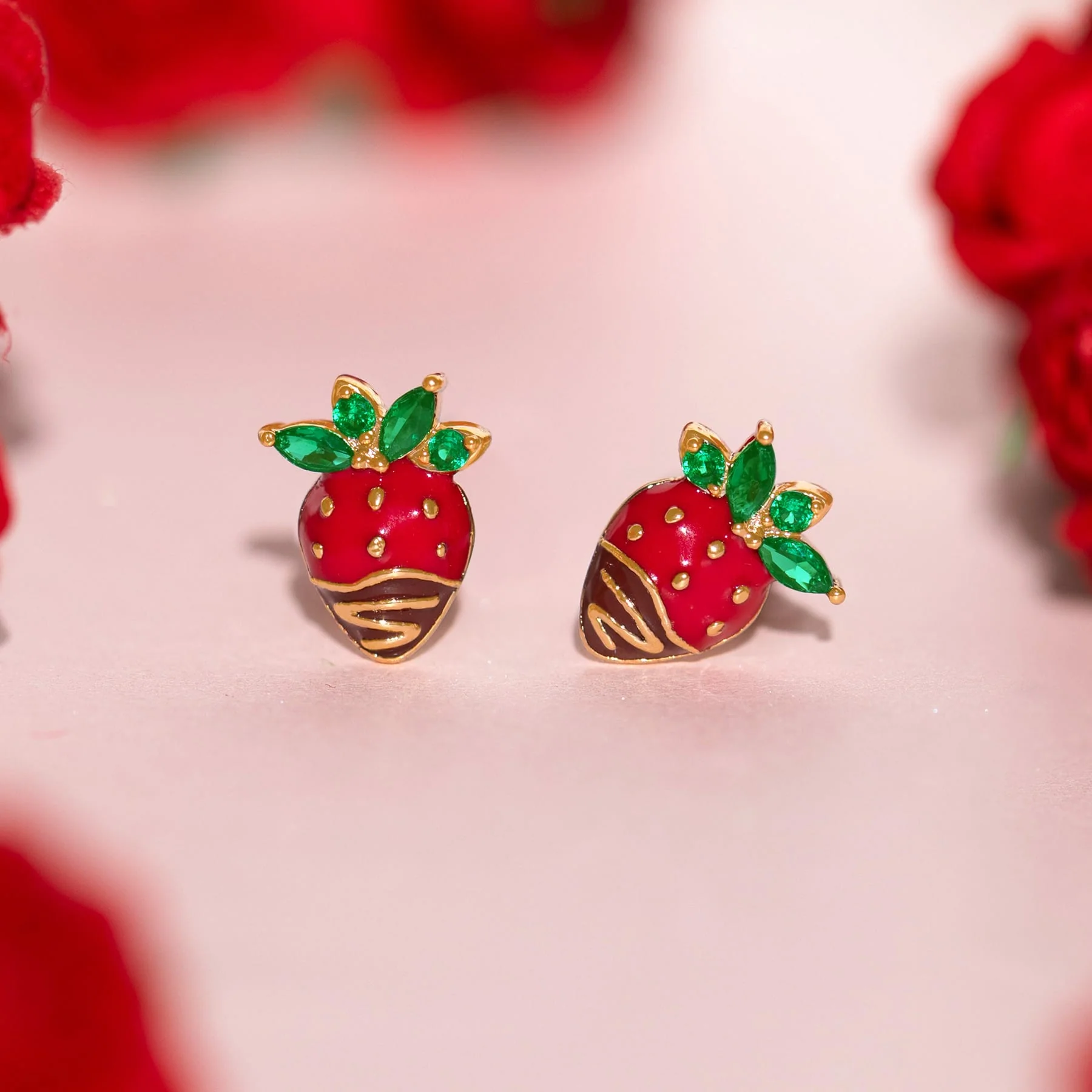 Chocolate Covered Strawberry Studs - Image 3