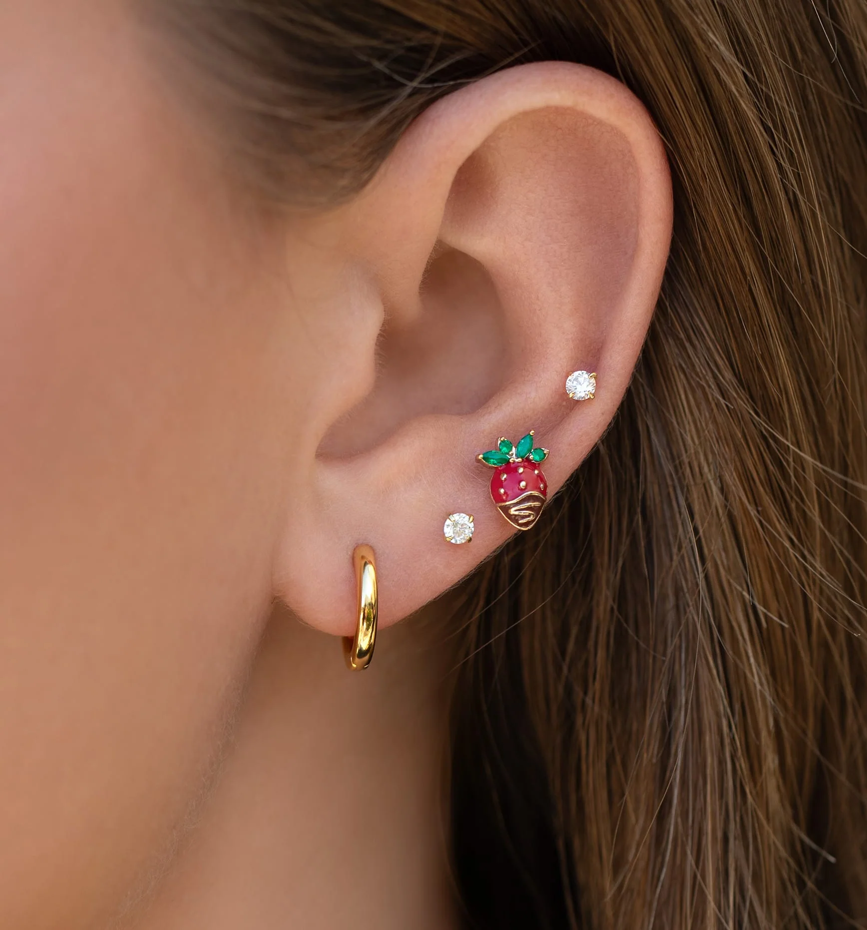 Chocolate Covered Strawberry Studs - Image 5