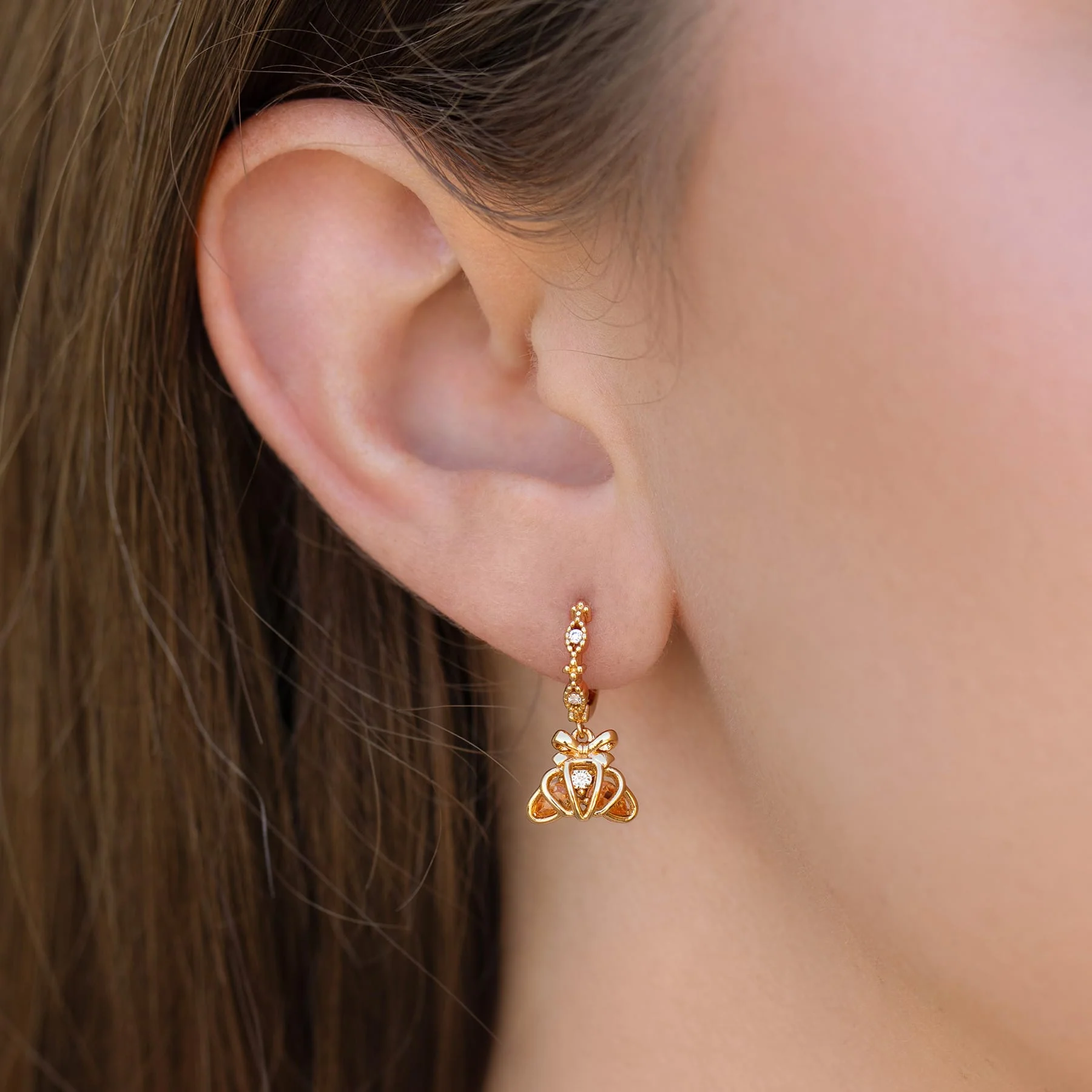 Croissant Dangle Hoops - Image 2