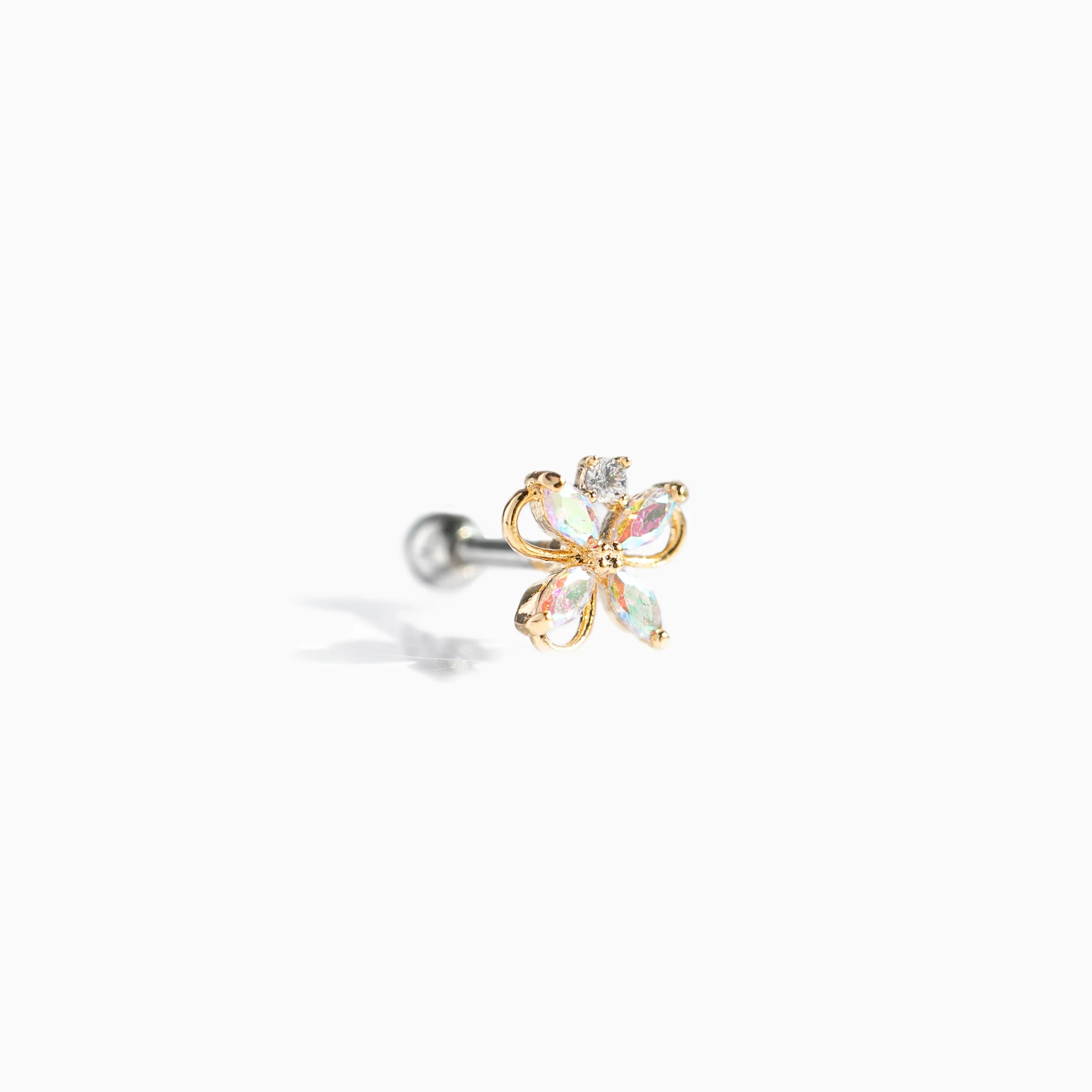 Crystal Gardenia Piercing Style Earring - Image 6