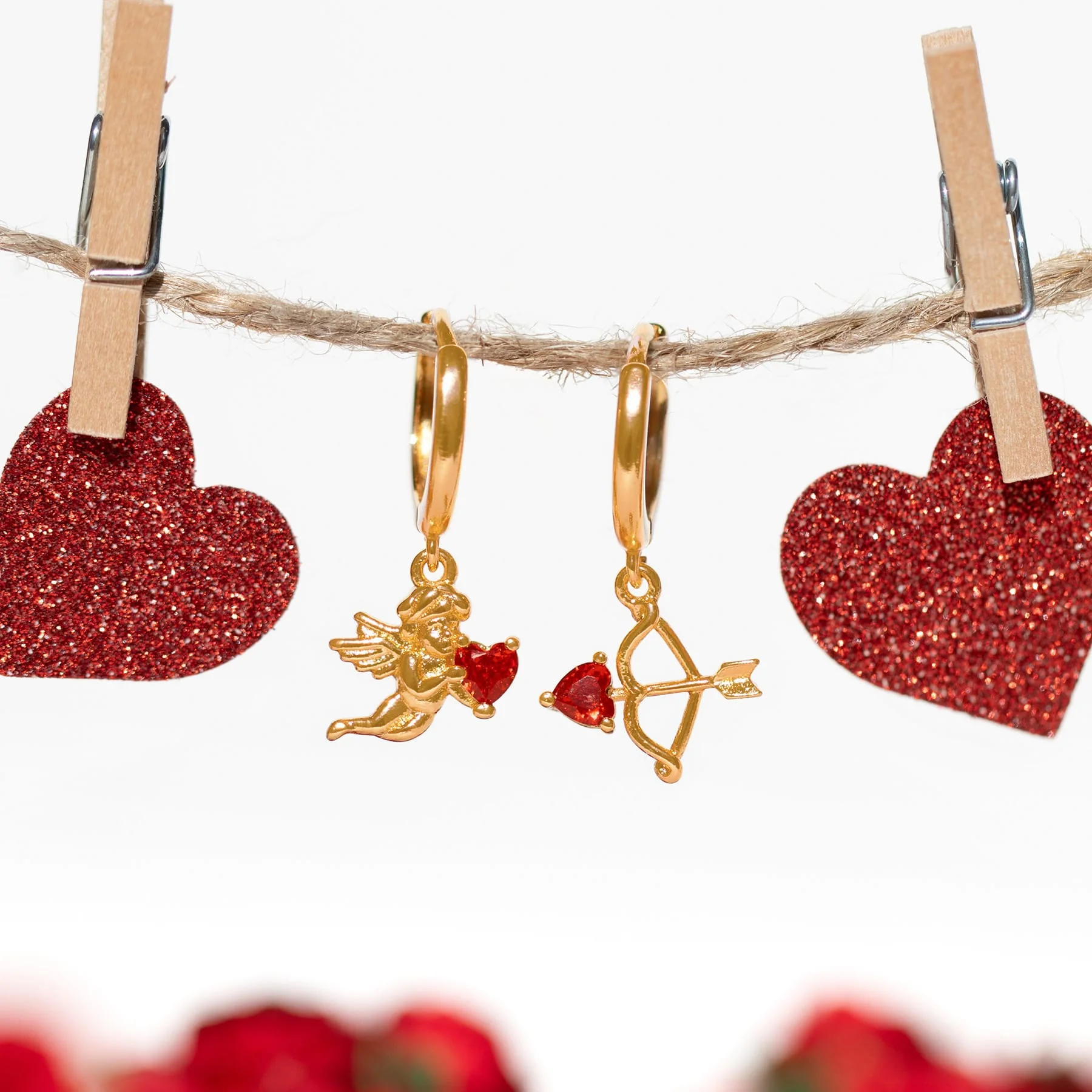 Cupid’s Match Dangle Hoops - Image 5