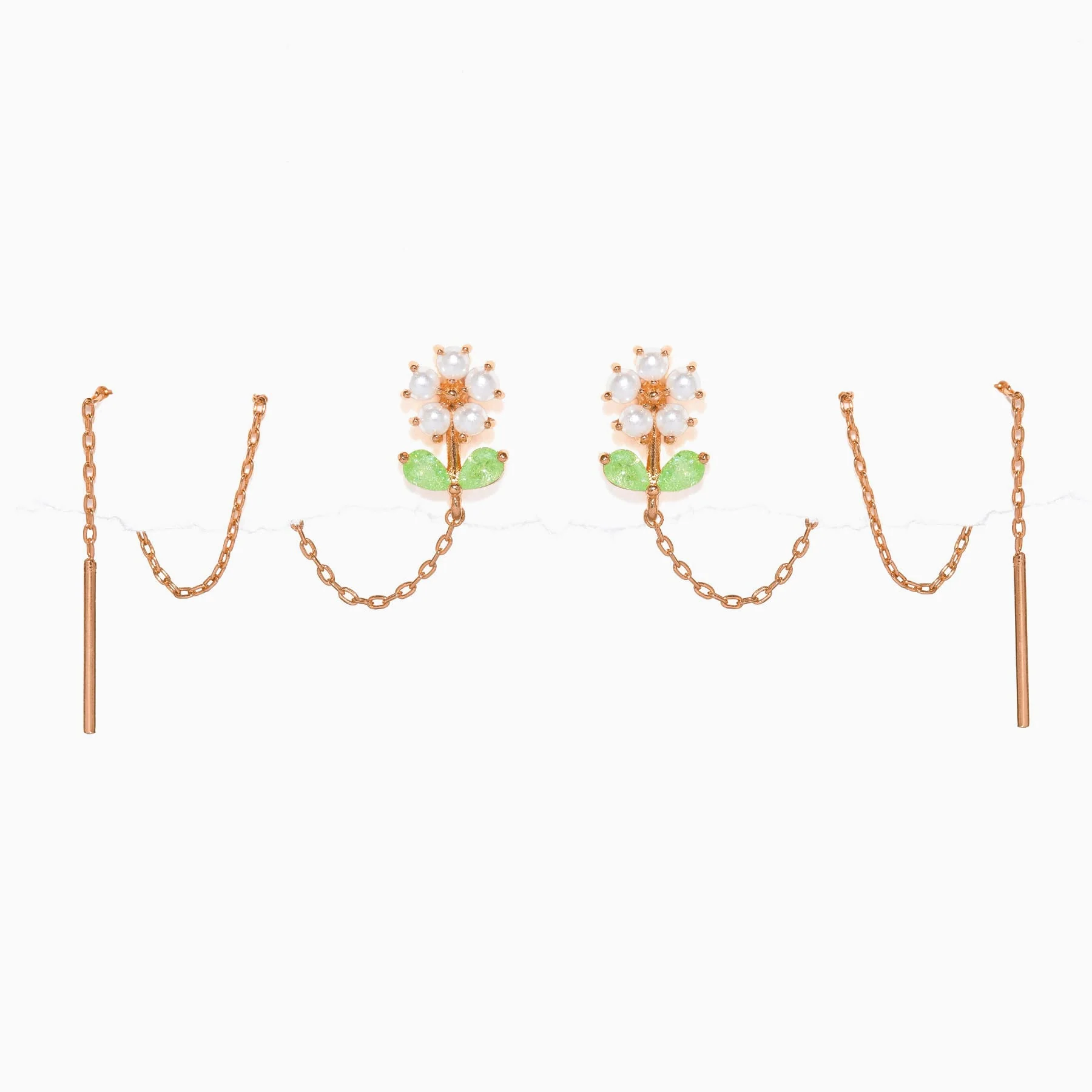 Daisy Petal Threader Earrings - Image 3