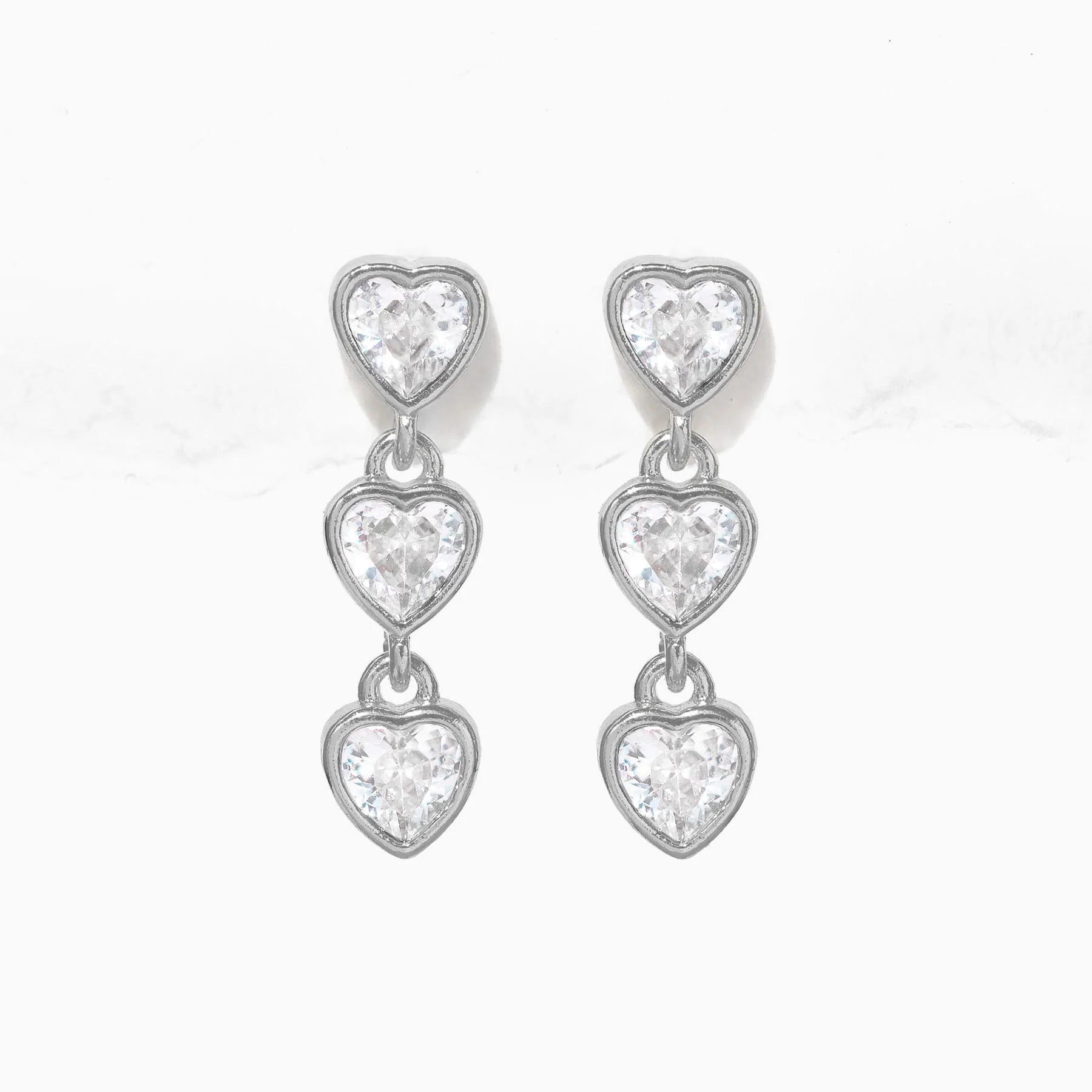 Falling Hearts Dangle Earrings - Image 6