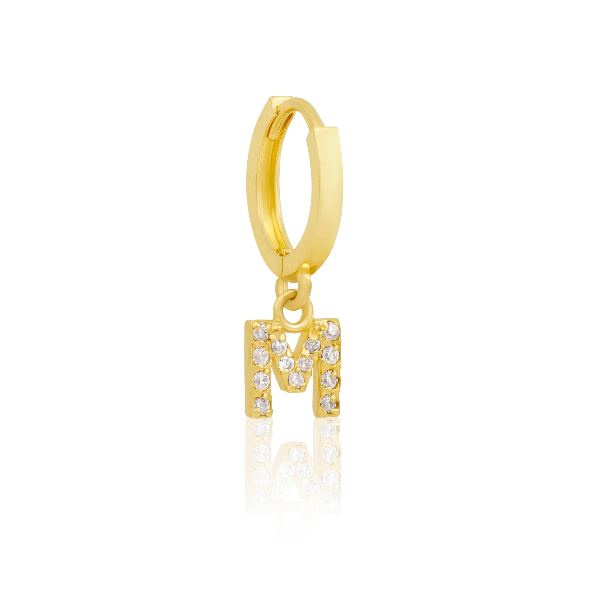 14k Solid Gold Initial Hoop - Image 15