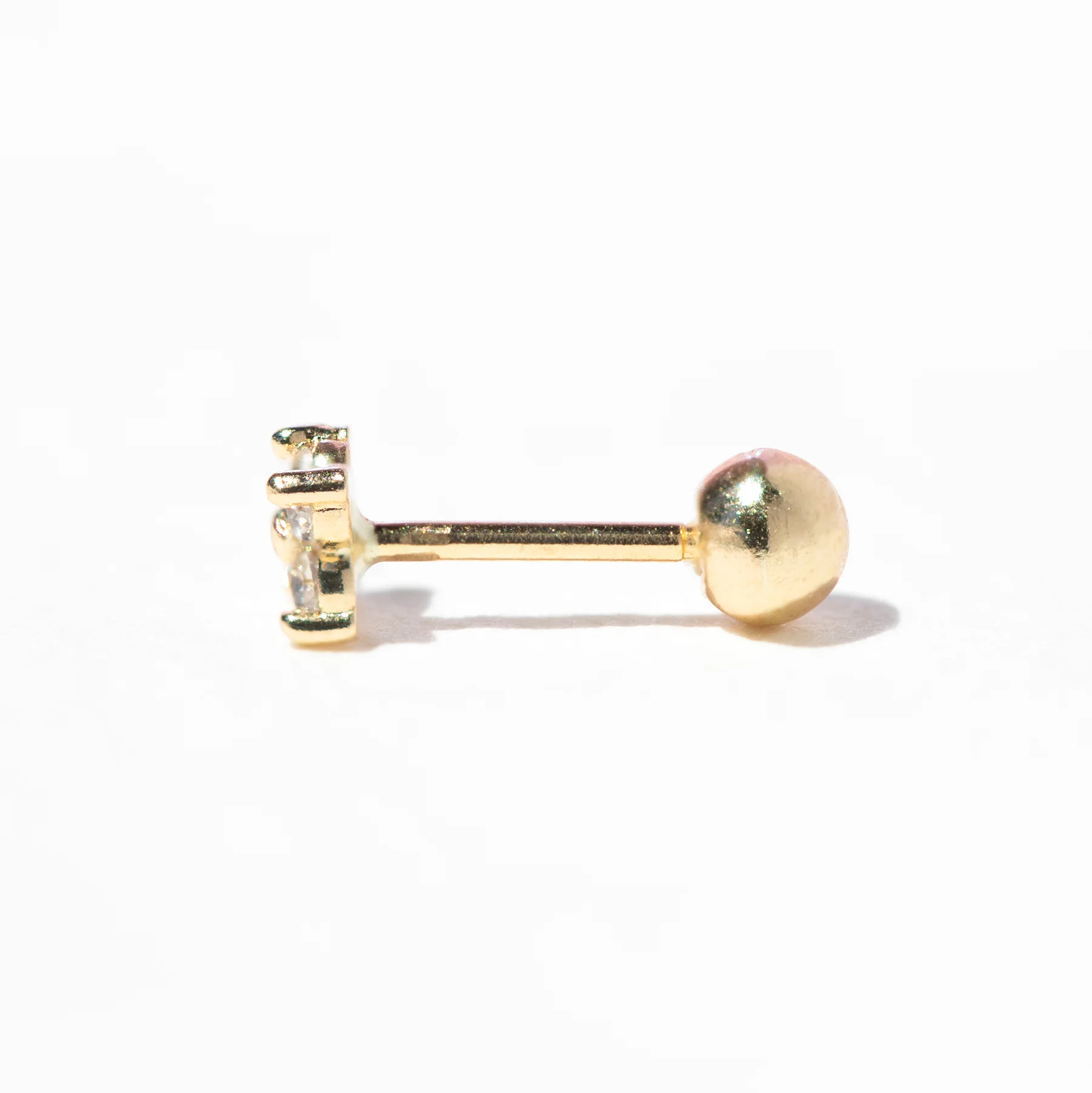 10k Solid Gold Shimmer Blossom Stud - Image 4