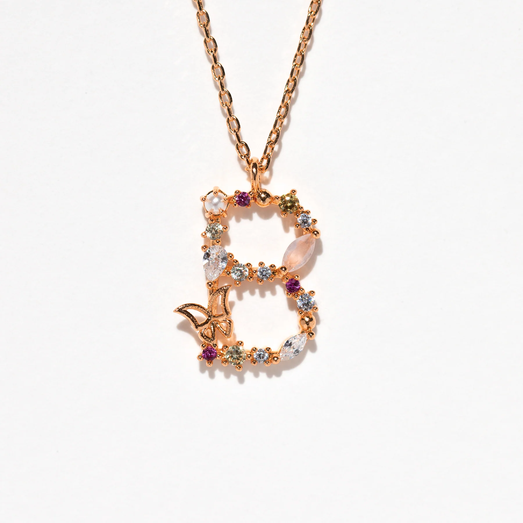Flutterfly Stone Initial Necklace - Image 10