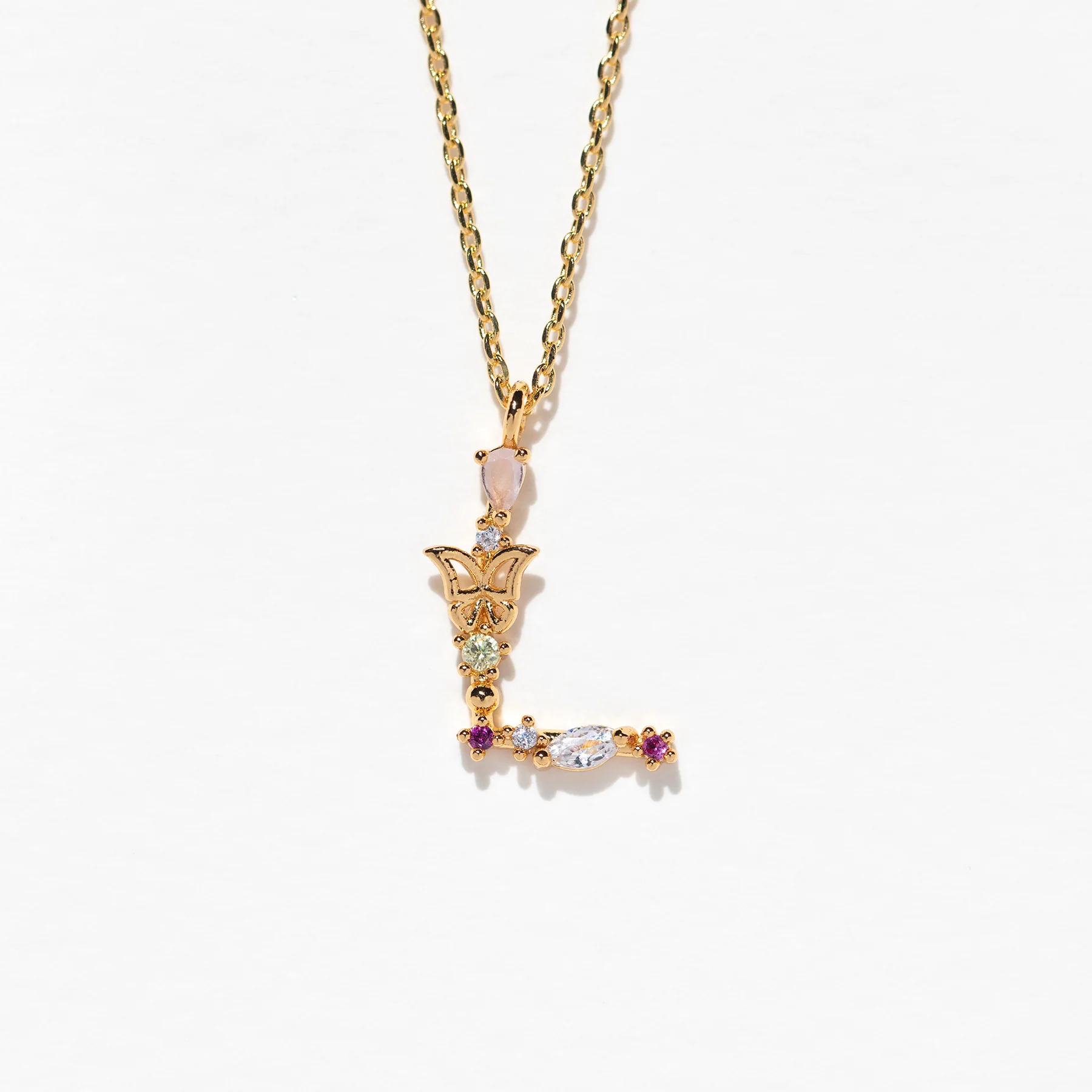 Flutterfly Stone Initial Necklace - Image 39