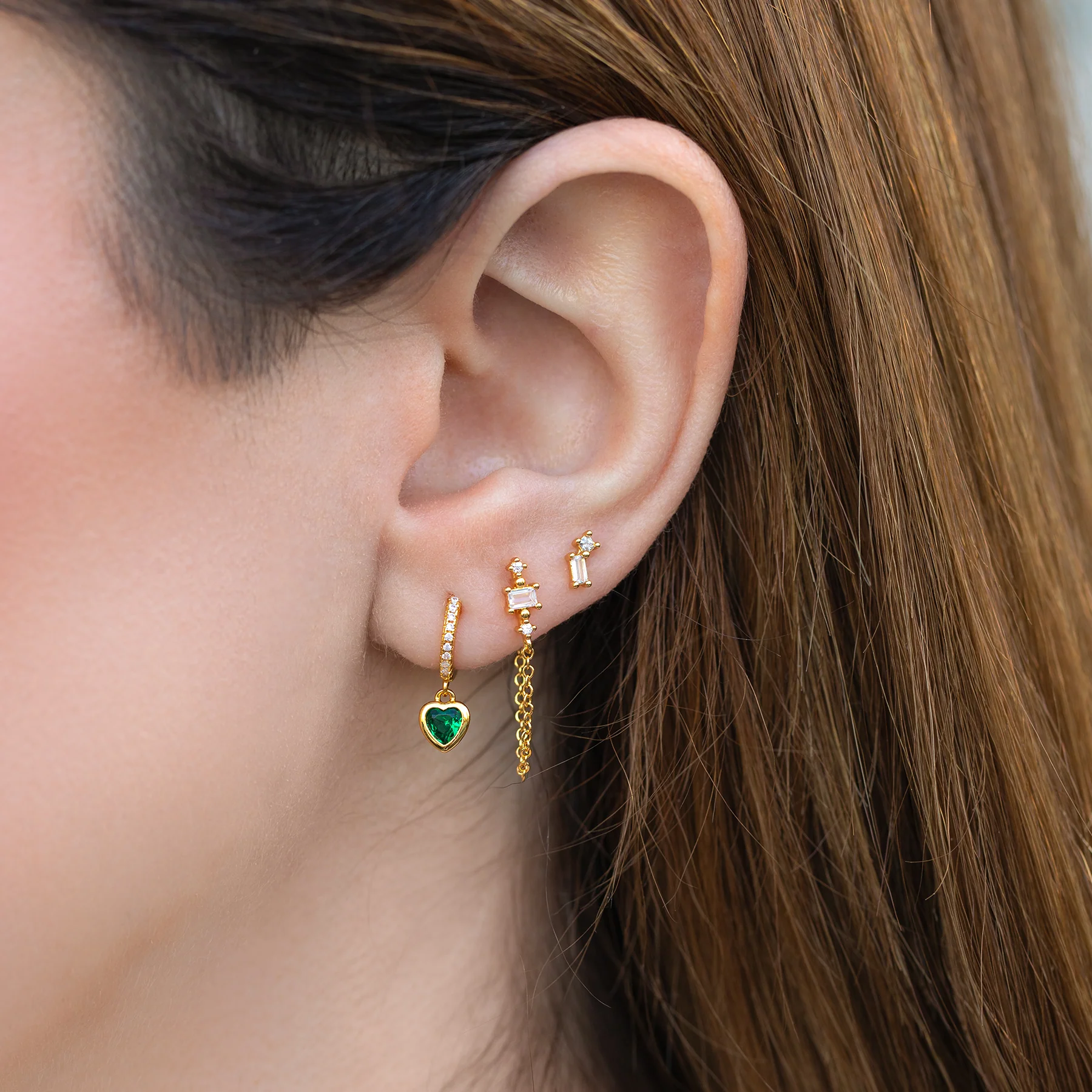 Green Goddess Dangle Hoops - Image 2