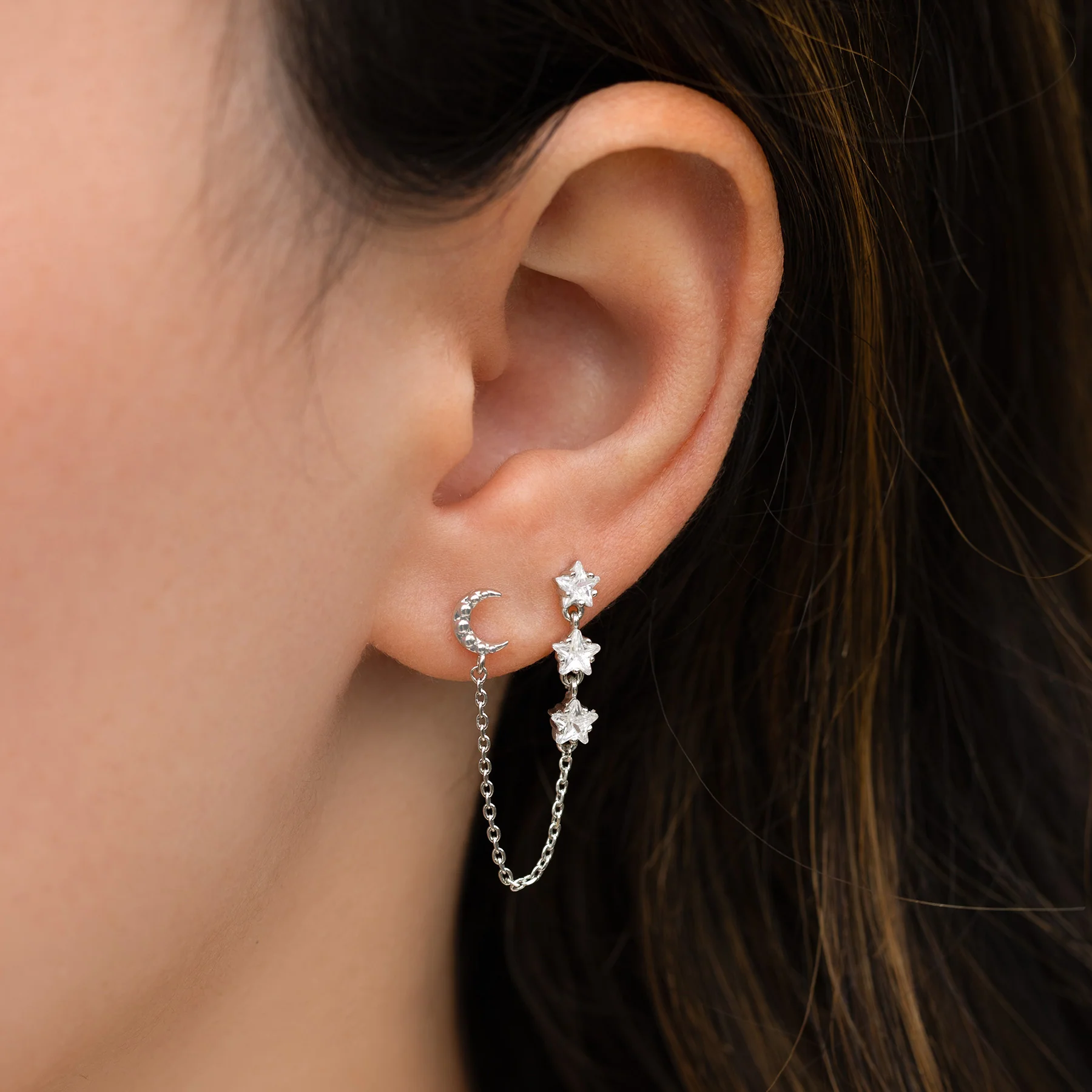 Lunar Link Double Stud Earring - Image 8
