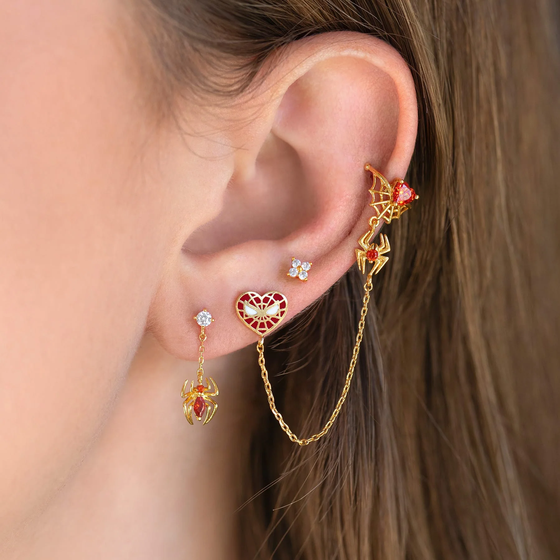 Marvel's Spider-Man Web of Love Ear Cuff + Stud - Image 4