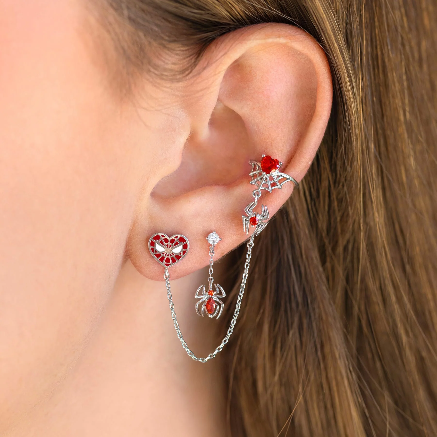 Marvel's Spider-Man Web of Love Ear Cuff + Stud - Image 8