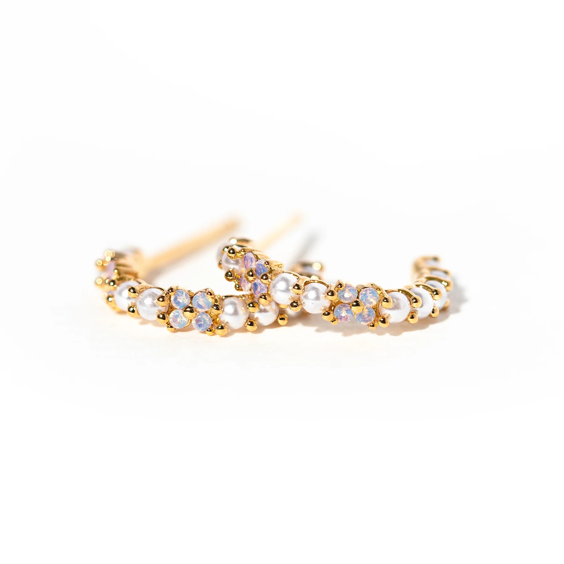 Orchid Pearl Hoops - Image 3