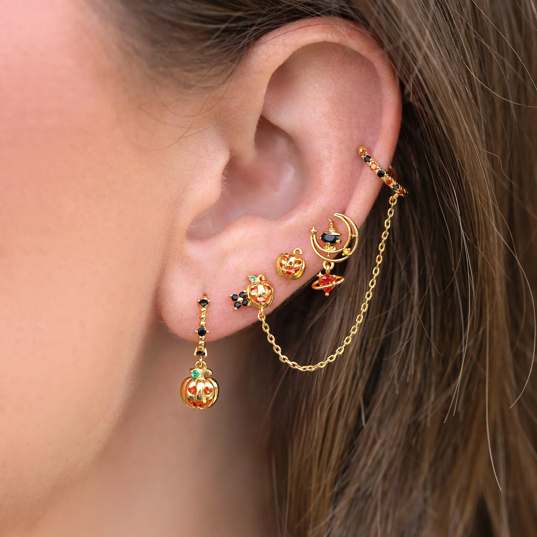 Pumpkin Spice Dangle Hoops - Image 2