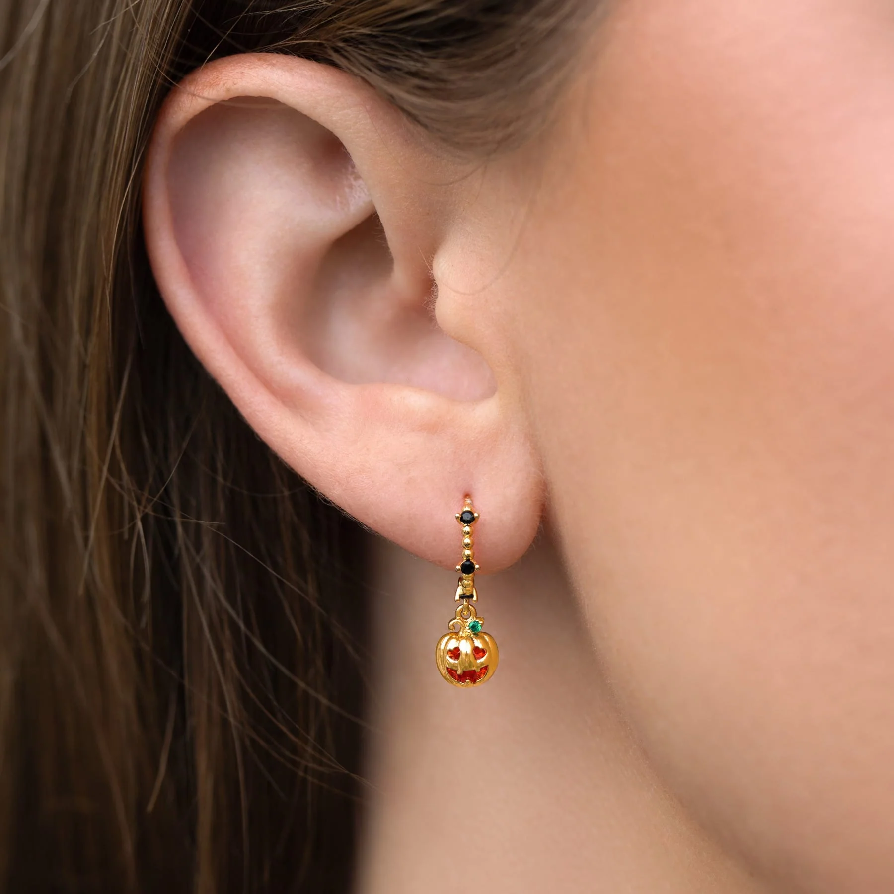 Pumpkin Spice Dangle Hoops - Image 3