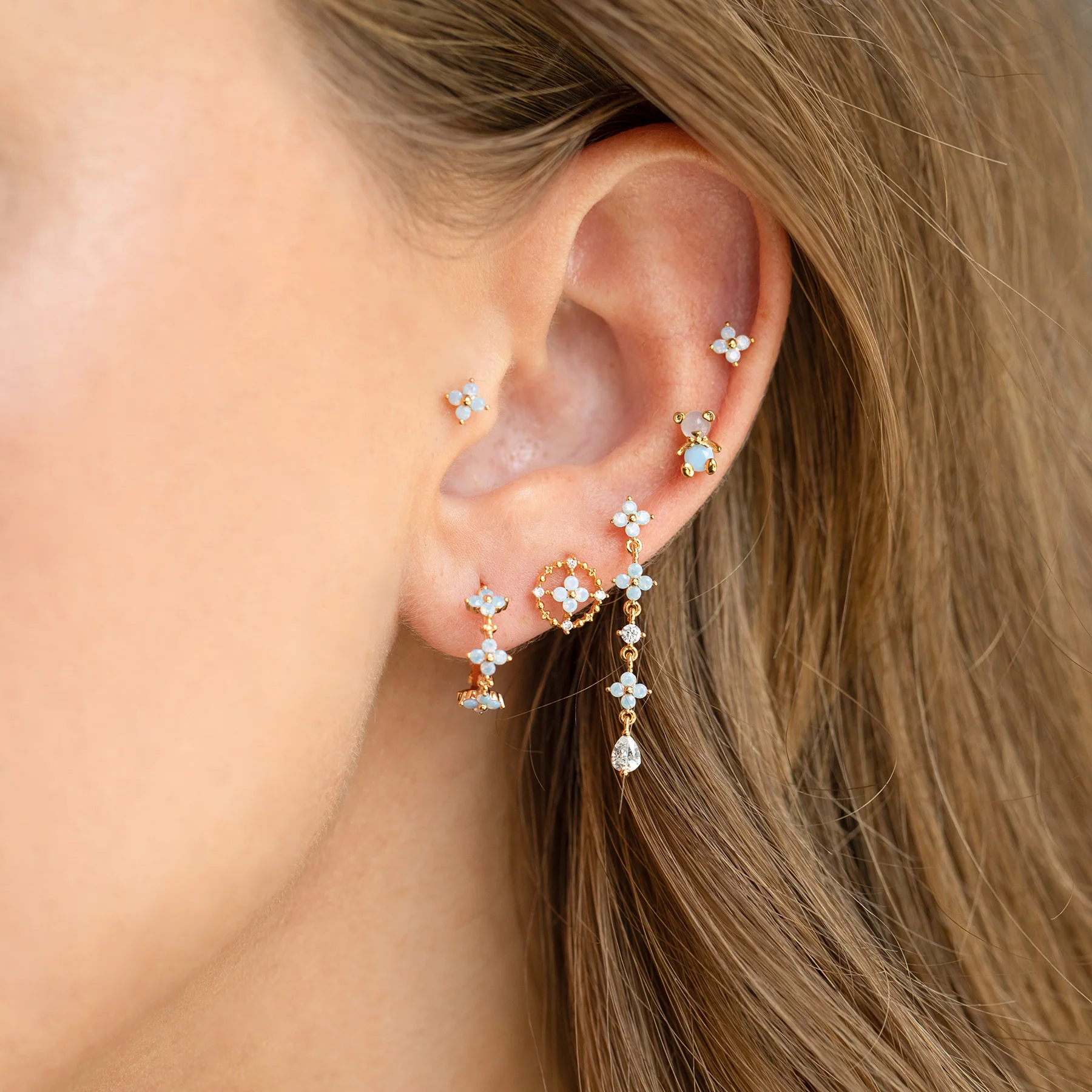Teeny Tiny Blue Blossom Studs - Image 3