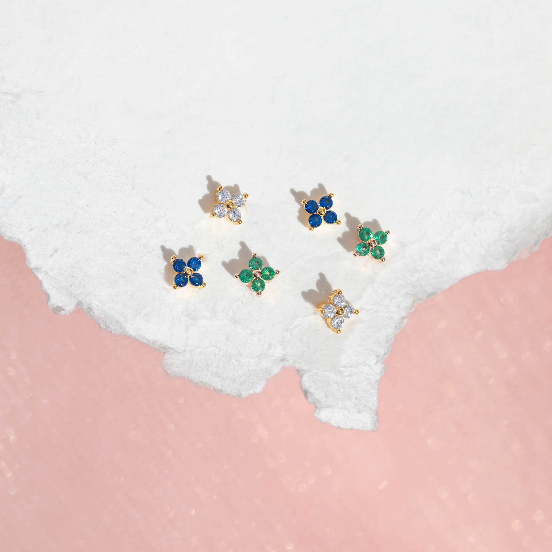 Teeny Tiny Sapphire Cluster Studs - Image 3